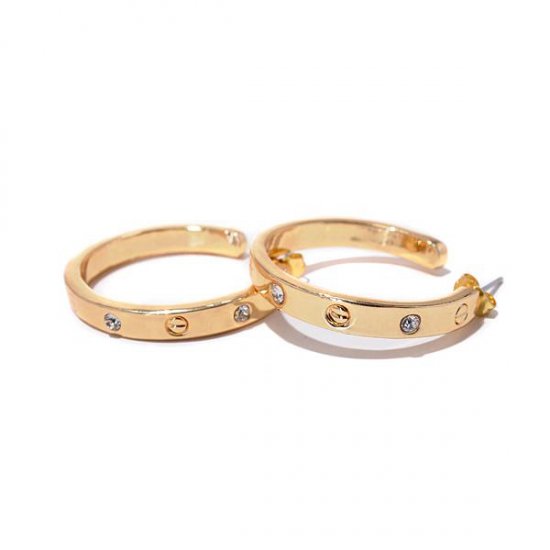 Coach Ring Stud Gold Earrings AJY - Click Image to Close